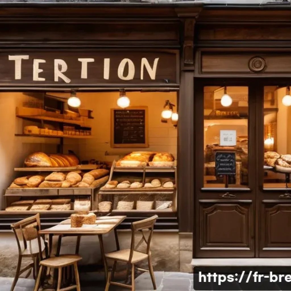 제빵사로서 자기 브랜드 만드는 방법 - A cozy artisanal bakery storefront in a quaint French village, featuring rustic wooden signage with ...