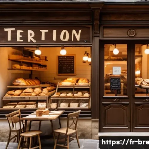 Home 33 제빵사로서 자기 브랜드 만드는 방법 - A cozy artisanal bakery storefront in a quaint French village, featuring rustic wooden signage with ...